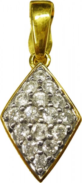 Wunderschöner Goldanhänger, aus hochwertigem Gelbgold 585/- besetzt mit 16 echten funkelnden Brillanten ca. 1,01 ct W/P1, mit einem Einhängeclip. Ein Schmuckstück von zeitloser Eleganz und Exklusivität, was in feinster Goldschmiedehandarbeit gefertigt wur